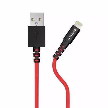 Owltech Soft and Disconnection Resistant Lightning Cable MFI Certified Charging Data Transfer iPhone iPad 300cm 3m Black/Red OWL-CBKLTSR30-BKRE