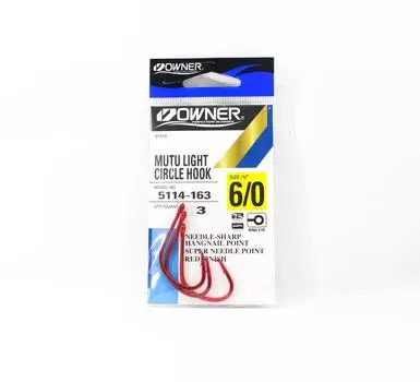Owner 5114 Крючок Mutu Light Circle, размер 6/0 (8684)