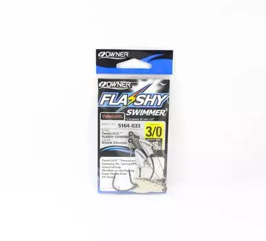 Owner 5164 Червячный крючок Flashy Swimmer с поворотным замком, вес 3/16 унции, размер 3/0 (0811)