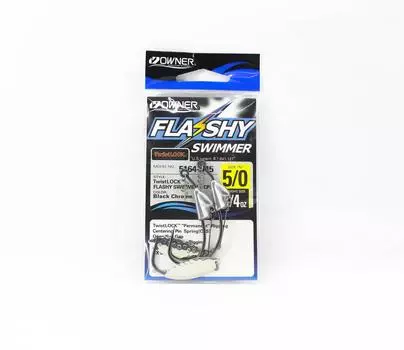 Owner 5164 Крючок для червя Flashy Swimmer Twist Lock Вес 1/4 унции Размер 5/0 (0828)
