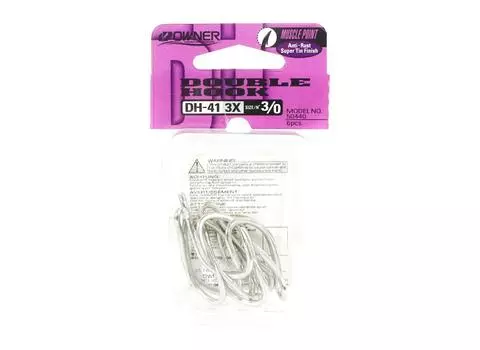 Owner DH-41 3X Двойной крючок для тяжелых условий эксплуатации, размер 3/0 (0953)