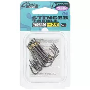 OWNER Hook Cultiva ST-36BC Stinger Triple Hook No. 2/0 Gun Black Coat 11548