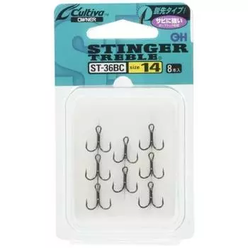 OWNER Hook Cultiva ST-36BC Stinger Triple Hook No. 14 Gun Black Coat 11548