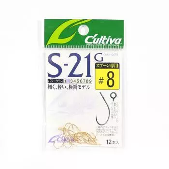 Owner S-21G Одинарный крючок для ложки, размер 8, золотой (0791)