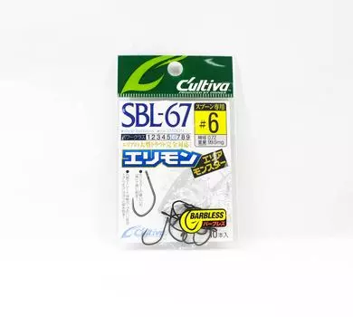 Owner SBL-67 Area Monster Single Hook for Lure Barbless Size 6 (0631)