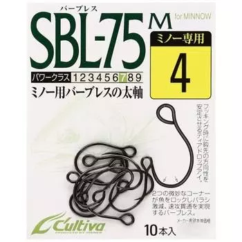 OWNER SBL-75M Одинарный 75 без бородки (для пескаря) Крючок 4 11626 Рыболовный крючок