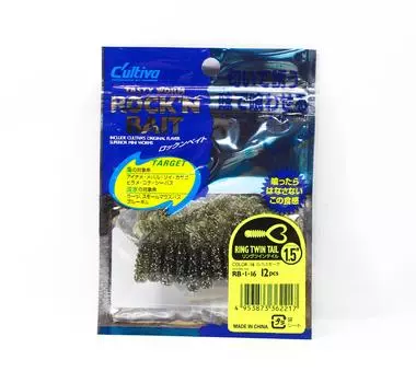 Owner Soft Lure RB-1 Ring Twin Tail 12 Pieces 1.5 Inches 16 (2217)