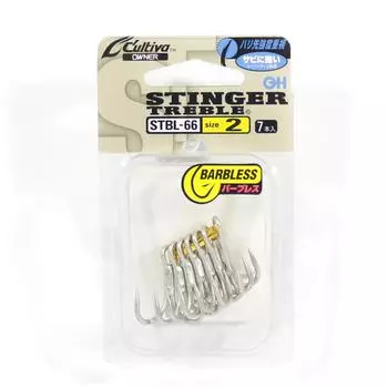 Owner STBL-66 TN 4X Treble Hook Barbless Heavy Duty Size 2 (9413)