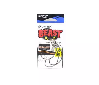 Owner TL-55 55130 Крючок Beast Worm с поворотным замком, размер 4/0 (0149)