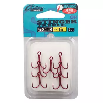 OWNER Triple Hook ST-36RD Stinger Triple Hook No. 6 Red 11630