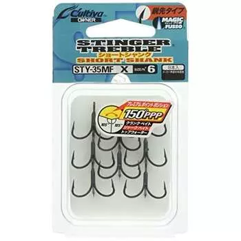 OWNER Triple Hook STY-35MF Stinger Triple Short Shank No. 6 0.43g 8 pieces 11795