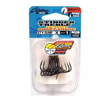 OWNER Triple Hook STY-35MF Stinger Triple Short Shank No. 1 1.23g 5 pieces 11795
