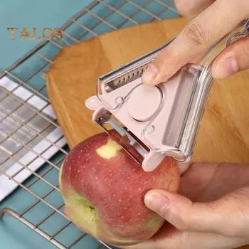 Овощечистка 3 в 1 Y-образная картофелечистка кухонная терка скребок рубанок для дыни нож для нарезки соломкой с нескользящей ручкой инструмент для овощей картофеля моркови огурцов синий