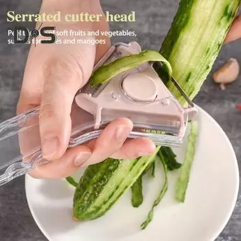 Овощечистка 3 в 1 Y-образная картофелечистка кухонная терка скребок рубанок для дыни нож для нарезки соломкой с нескользящей ручкой инструмент для овощей картофеля моркови огурцов синий