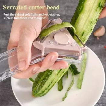 Овощечистка 3 в 1 Y-образная картофелечистка кухонная терка скребок рубанок для дыни нож для нарезки соломкой с нескользящей ручкой инструмент для овощей картофеля моркови огурцов синий