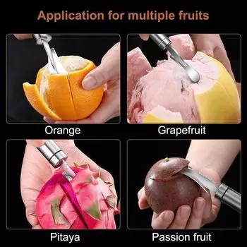 Овощечистка для апельсинов Ручная овощечистка для лимонов из нержавеющей стали Практичная открывалка для фруктов Грейпфрутовый нож Кухонные гаджеты Кухонные принадлежности