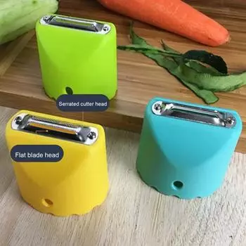 Овощечистка для фруктов из нержавеющей стали. Двунаправленная режущая головка. Плоская зубчатая тонкая кожура. Ящик для хранения с подвесным отверстием. Материал: ПП. Легко чистится. Домашний кухонный гаджет.