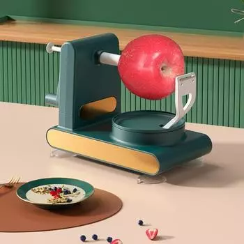 Овощечистка для фруктов из нержавеющей стали, нескользящая основа, легко чистящаяся машина для очистки овощей с ручным управлением для дома светло-зеленый