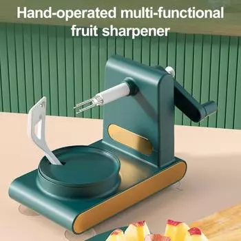 Овощечистка для фруктов из нержавеющей стали, нескользящая основа, легко чистящаяся машина для очистки овощей с ручным управлением для дома темно-зеленого