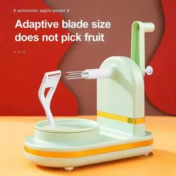 Овощечистка для фруктов из нержавеющей стали, нескользящая основа, легко чистящаяся машина для очистки овощей с ручным управлением для дома темно-зеленого