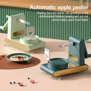 Овощечистка для фруктов из нержавеющей стали, нескользящая основа, легко чистящаяся машина для очистки овощей с ручным управлением для дома темно-зеленого