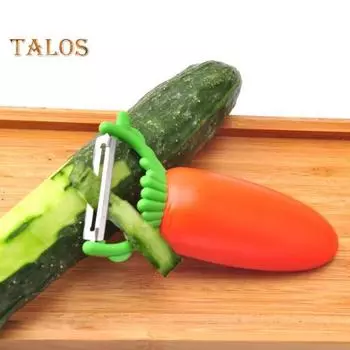 Овощечистка для фруктов, нескользящая ручка, многофункциональная, нержавеющая, удобный эргономичный дизайн, овощечистка для моркови, гаджет для ресторана оранжевый