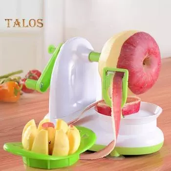 Овощечистка для фруктов с резаком, острое лезвие из нержавеющей стали, противоскользящая присоска, ручная рукоятка, инструмент для очистки груш, кухонные гаджеты белый/зелёный