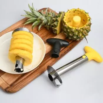 Овощечистка для очистки ананасов из нержавеющей стали, нож для резки, нож для очистки фруктов, легкая резка, антикоррозийные лезвия, кухонный гаджет чёрный