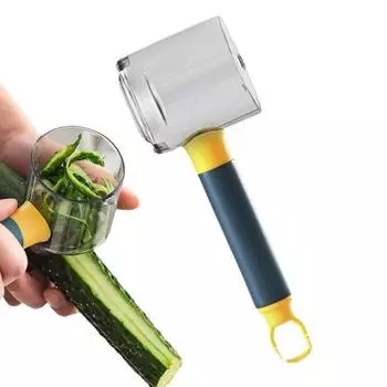 Овощечистка для овощей и фруктов с ведром для хранения, резак с зубчатым лезвием из нержавеющей стали для кухни, домашнего кафе, ресторана