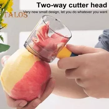 Овощечистка для овощей и фруктов с ведром для хранения, резак с зубчатым лезвием из нержавеющей стали для кухни, домашнего кафе, ресторана, пекарни синий