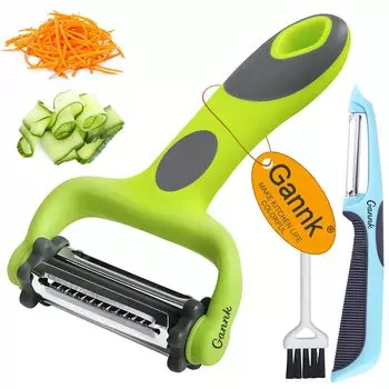 Овощечистка Gannk Julienne Peeler, многофункциональная картофелечистка, кухонная овощечистка для огурцов, кабачков, моркови, картофеля 3 в 1 (2 куска)