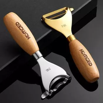 Овощечистка из нержавеющей стали 304 с деревянной ручкой, терка для картофеля, огурцов, сепаратор кукурузных зерен, кухонные принадлежности