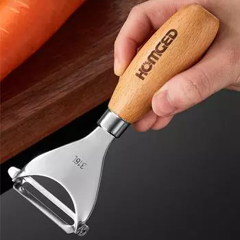 Овощечистка из нержавеющей стали 304 с деревянной ручкой, терка для картофеля, огурцов, сепаратор кукурузных зерен, кухонные принадлежности