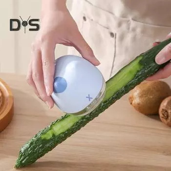 Овощечистка из нержавеющей стали с контейнером-ящиком Многофункциональный нож для очистки фруктов и овощей Острые лезвия Кухонный инструмент для дома синий