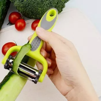 Овощечистка, ручная овощечистка из нержавеющей стали, экономящая труд, для чистки фруктов и груш для дома зелёный