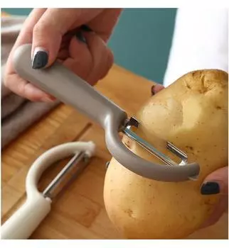 Овощечистка с двойными лезвиями, картофелечистка из нержавеющей стали для левшей и правшей, фруктово-овощечистка с нескользящей ручкой, кухонная утварь