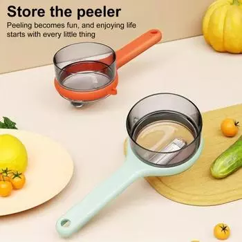 Овощечистка с ящиком для хранения Многофункциональная кухонная овощечистка Удобная ручка Фрукточистка с контейнером Подвесная овощечистка для хранения светло-зеленый