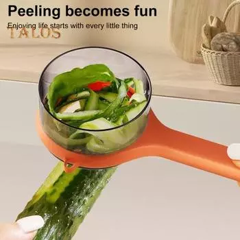 Овощечистка с ящиком для хранения Многофункциональная кухонная овощечистка Удобная ручка Фрукточистка с контейнером Подвесная овощечистка для хранения светло-зеленый