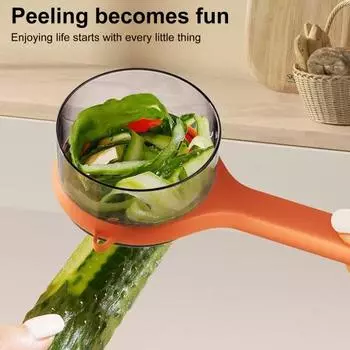 Овощечистка с ящиком для хранения Многофункциональная кухонная овощечистка Удобная ручка Фрукточистка светло-зеленый