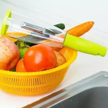 Овощечистка, удобная функция хранения кожуры, пластиковый ручной скребок для фруктов, универсальная овощечистка для дома красный