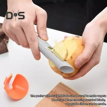 Овощечистка Зубчатая режущая головка Овощечистки Многофункциональные соломорезки Фрукты Морковь Огурцы Овощечистки Легко очищать Кухонный инструмент 1pc