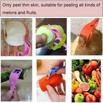 Овощечистки из нержавеющей стали Фрукторезка Овощечистка Портативная ручная очистка картофеля Овощной инструмент Бытовые кухонные гаджеты синий