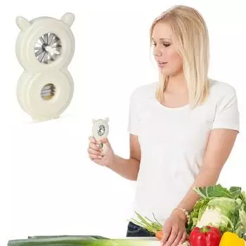 Овощерезка для лука, кухонный измельчитель, острый дизайн лезвия, компактный размер, портативная овощерезка, инструмент для резки фруктов белый
