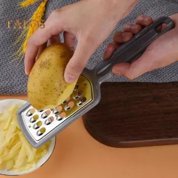 Овощерезка Износостойкая резка из нержавеющей стали Практичная картофелечистка для моркови Ручная терка для фруктов Кухонный гаджет красный