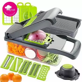 Овощерезка Многофункциональная овощерезка Картофелечистка для фруктов Терка для моркови Кухонные аксессуары Корзина Овощерезка чёрный