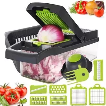 Овощерезка Многофункциональная овощерезка Картофелечистка для фруктов Терка для моркови Кухонные аксессуары Корзина Овощерезка чёрный