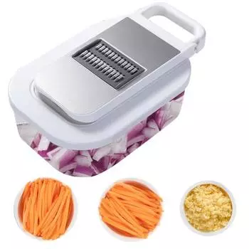 Овощерезка с контейнером для кухонного сыра, терка с ручкой, измельчитель моркови, кухонные гаджеты для картофеля, моркови, цуккини, лука белый