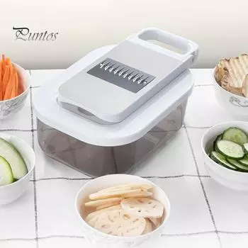 Овощерезка с контейнером для кухонного сыра, терка с ручкой, измельчитель моркови, кухонные гаджеты для картофеля, моркови, цуккини, лука белый