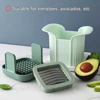 Овощерезка с контейнером для мягких продуктов, экономящий время измельчитель, лезвие из нержавеющей стали, съемный резак для овощей, фруктов A