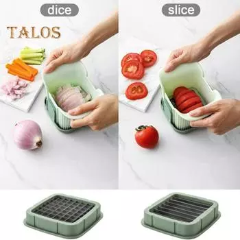 Овощерезка с контейнером для мягких продуктов, экономящий время измельчитель, лезвие из нержавеющей стали, съемный резак для овощей, фруктов A